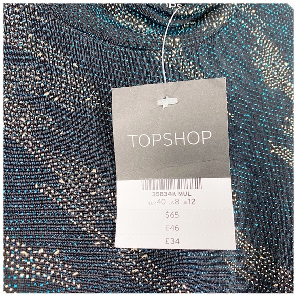 Topshop Lightning Glitter Mini‎ Dress Size 8 - Picture 11 of 14